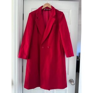 Miss Bobbi Vintage Red Wool Long Coat Womens